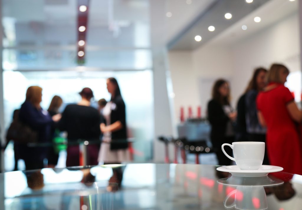 People engaging during coffee break