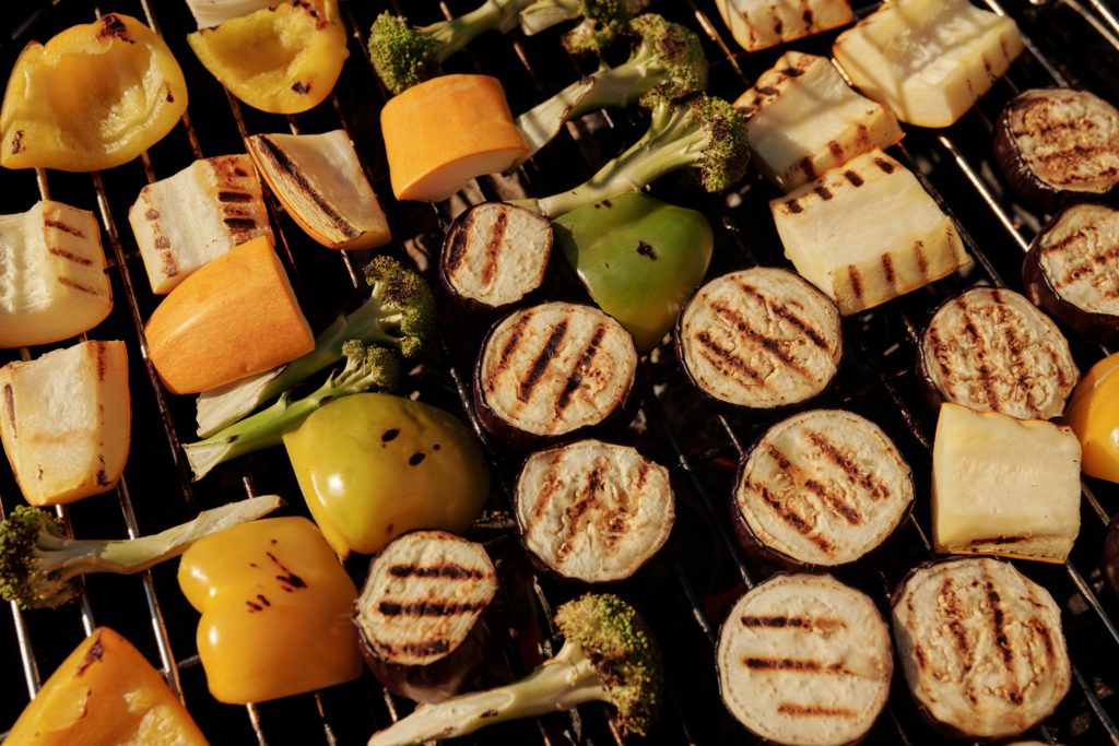 Vegetables on a bbq grill